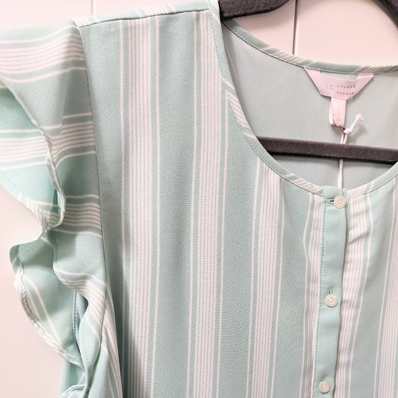 LC Lauren Conrad Button-Front Babydoll Dress. Size Large. - Picture 5 of 12